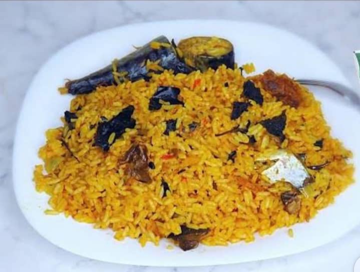 Bwari Kitchen jollof rice with smoked fish